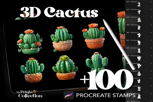 100 Procreate 3D Cactus Stamps: A Practical Guide for Digital Artists