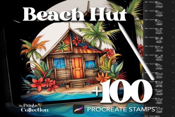 100 Procreate Beach Hut Stamps: Your Coastal Art Toolkit