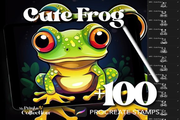 100 Procreate Cute Frog Stamps: Hop Into a World of Digital Creativity