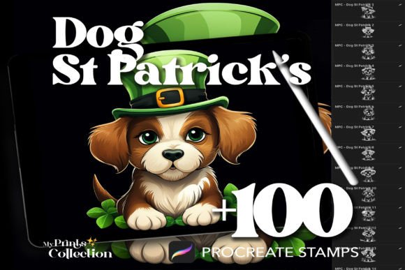 100 Procreate Dog St Patrick Stamps