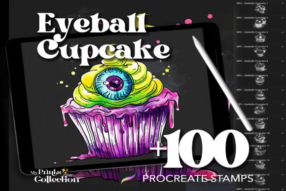 100 Procreate Eyeball Cupcake Stamps: A Practical Asset Review