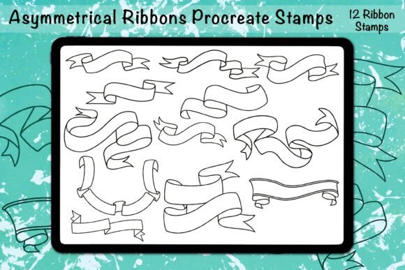 Asymmetrical Ribbons Procreate Stamps: A Practical Review for Digital Artists