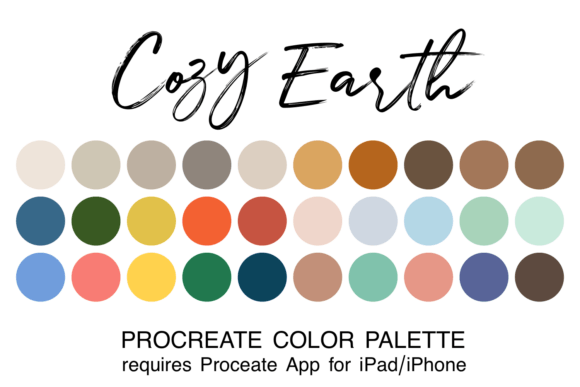 Bring Warmth and Natural Harmony to Your Digital Art with the Cozy Earth Procreate Color Palette