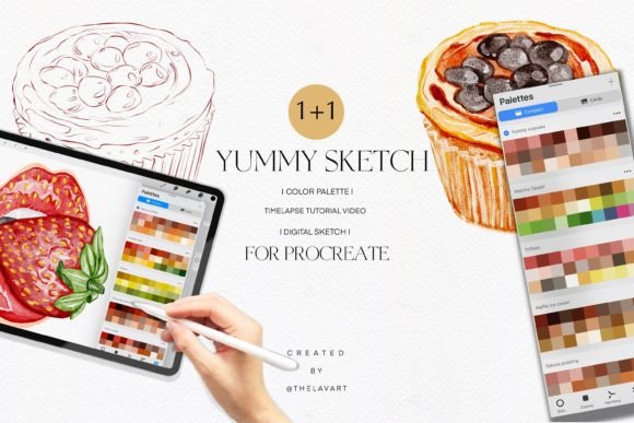 Bubble Cupcake Sketch Color Palette Guide