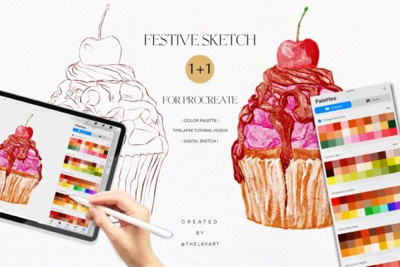 Chocolate Cupcake Sketch Color Palette