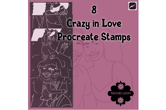 Crazy in Love Procreate Stamps Brushset: Elevating Digital Art with Precision and Passion