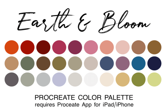 Earth Bloom Procreate Color Palette Guide