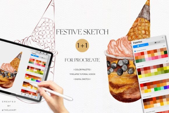 Elevating Digital Artistry with the Bubble Tea and Festive Sketch Color Palettes