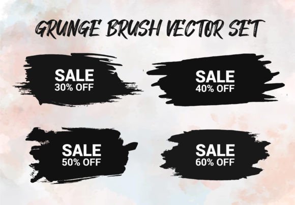 Grunge Brush Vector Set Sale Banner