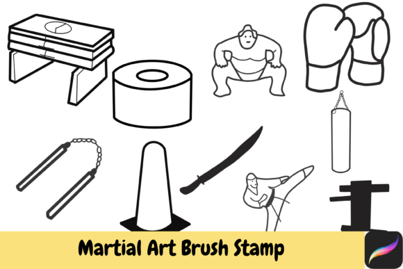 Martial Art Brush Stamps Procreate IPAD