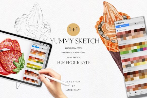 Unlock Your Creativity with the Creamy Ice Cream Sketch Color Palette for Procreate