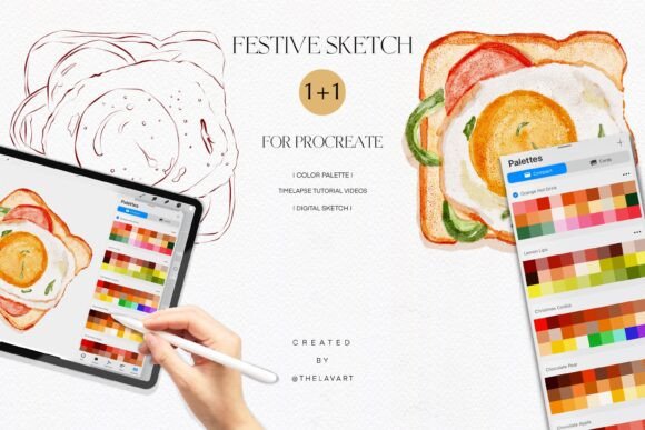 Unlock Your Creativity with the Egg Sandwich and Festive Sketch Color Palettes for Procreate
