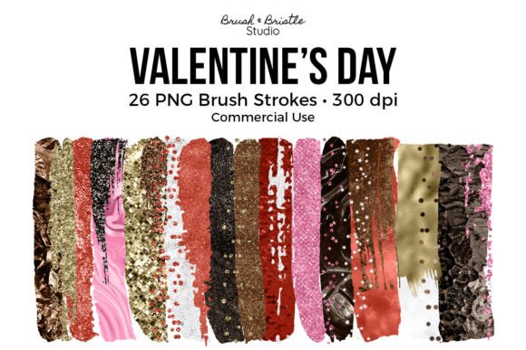 Valentine's Day Brush Stroke Clip Art