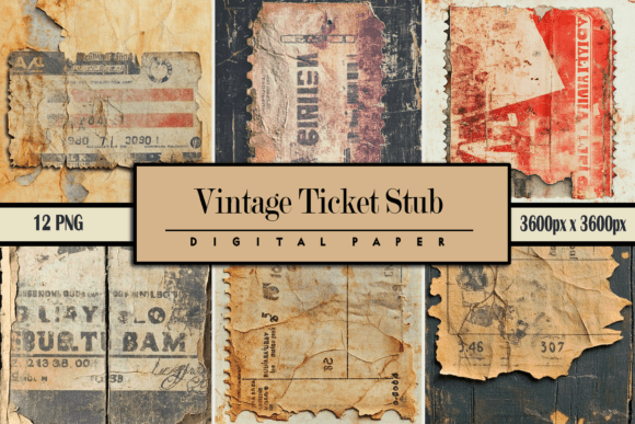Vintage Ticket Stub Grunge Texture for Design